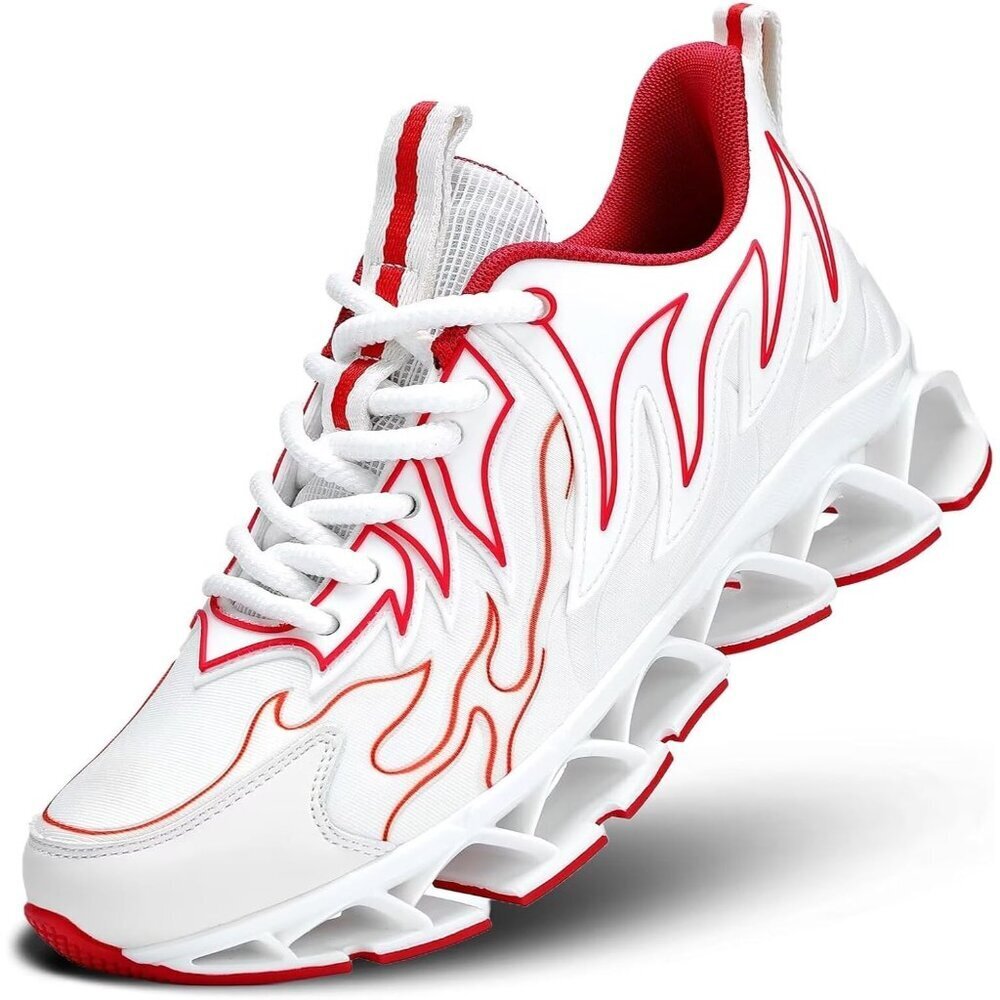 Men's Running Shoes Mesh Runners Fashion Sport Blade Walking Sneakers Z-White